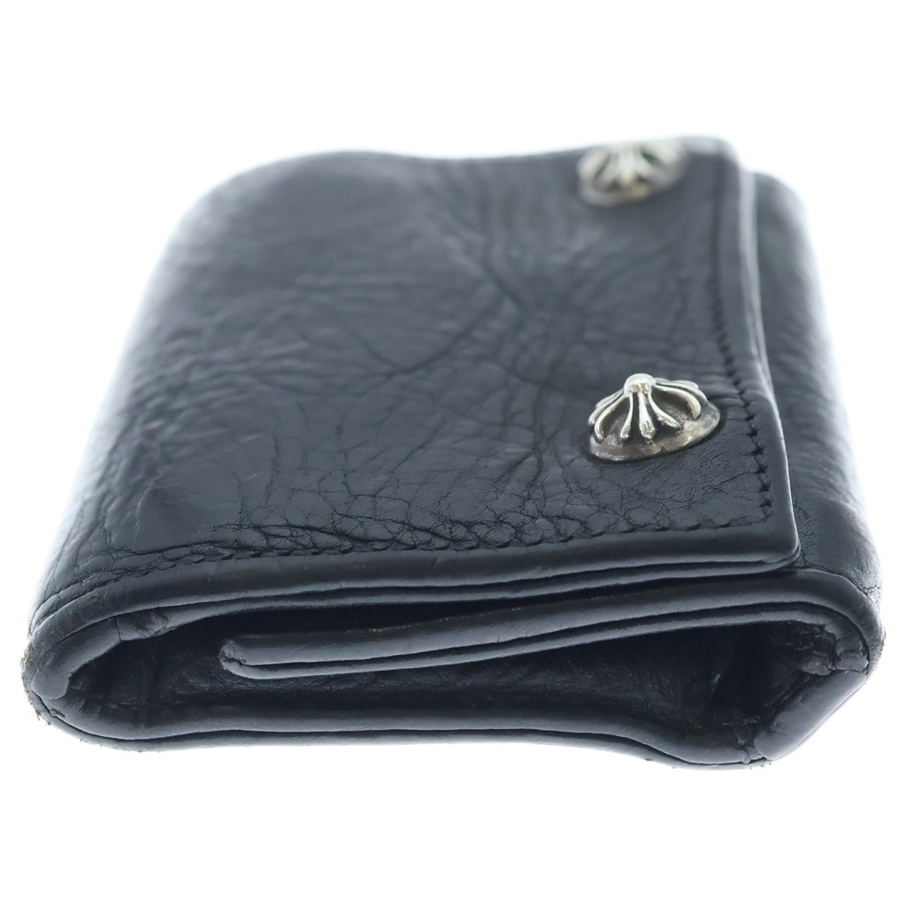 CHROME HEARTS(クロムハーツ) 3FOLD 3フォールド クロスボールボタン レザーウォレット 財布 ブラック