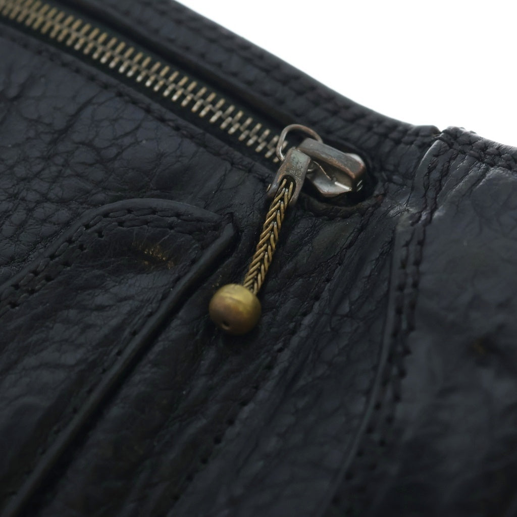 CHROME HEARTS(クロムハーツ) 3FOLD 3フォールド クロスボールボタン レザーウォレット 財布 ブラック