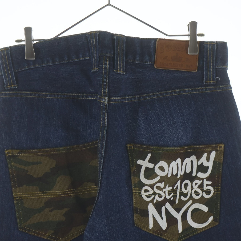 TOMMY(トミー) ポケット 迷彩 ロゴプリント デニムパンツ インディゴ
