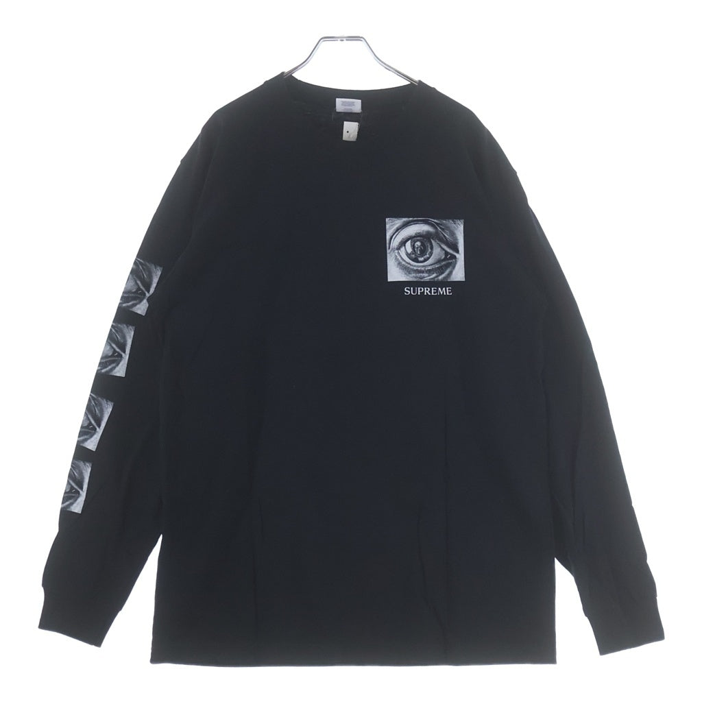 SUPREME(シュプリーム) 17SS × M.C Escher Eye L/S Tee マウリッツ・コルネリス・エッシャー アイプリント クルーネック 長袖Tシャツ カットソー ブラック