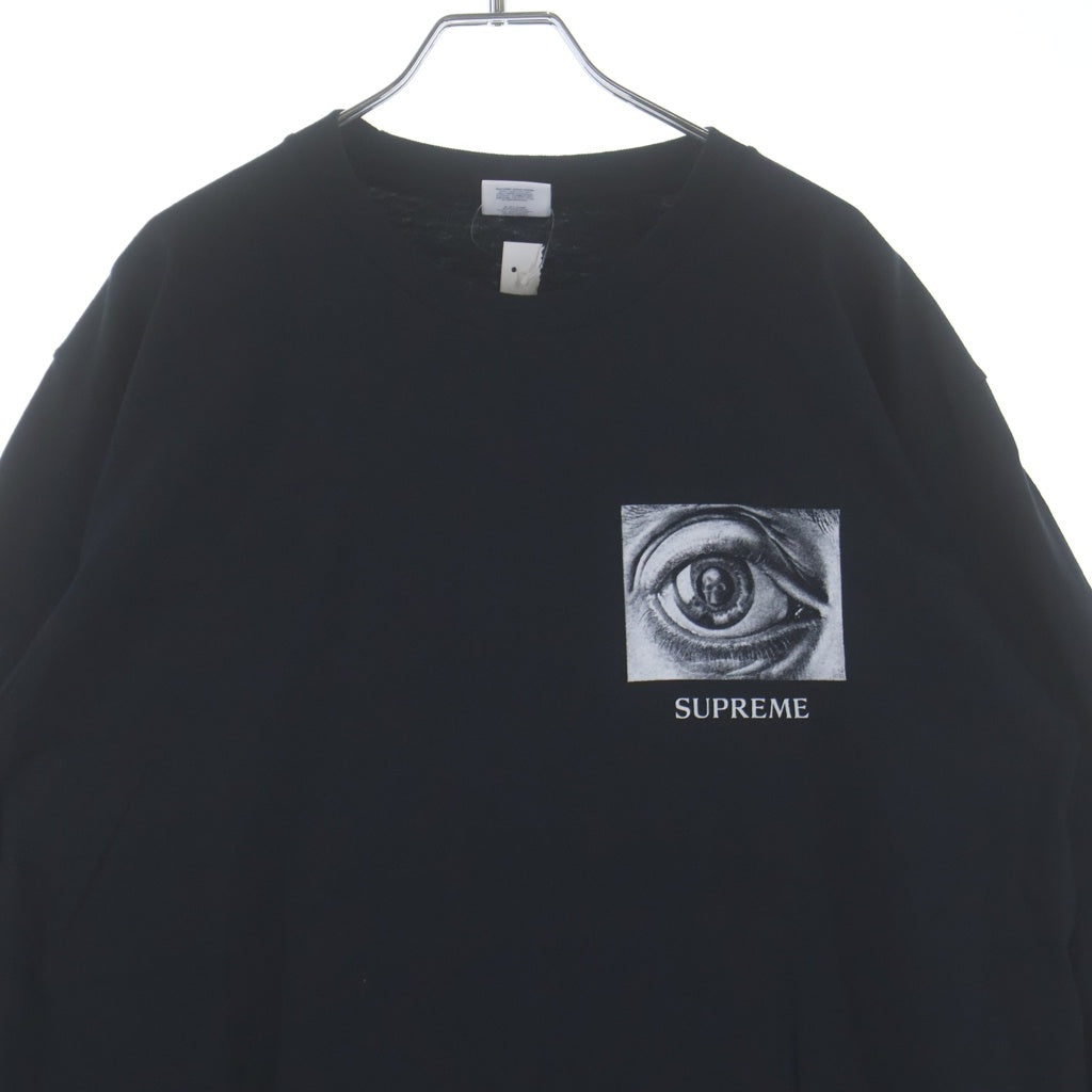 SUPREME(シュプリーム) 17SS × M.C Escher Eye L/S Tee マウリッツ・コルネリス・エッシャー アイプリント クルーネック 長袖Tシャツ カットソー ブラック