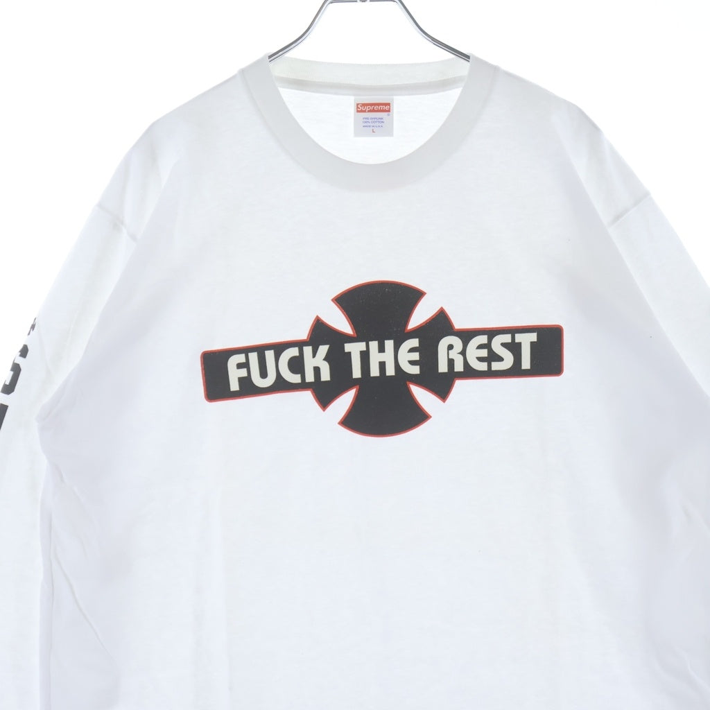 SUPREME(シュプリーム) 15AW × Independent L/S Tee インデペンデント プリント クルーネック 長袖Tシャツ カットソー ホワイト
