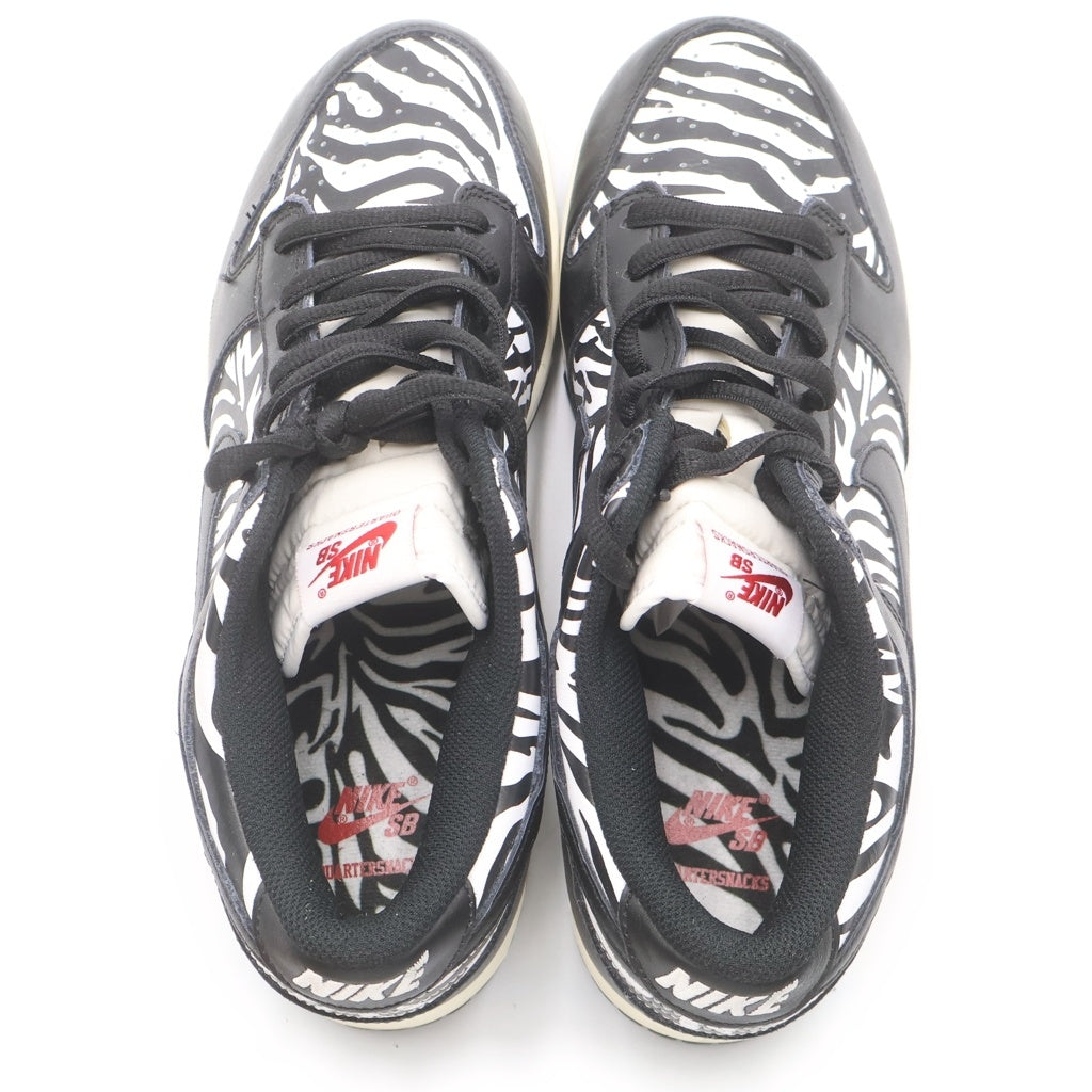 NIKE SB(ナイキエスビー) ×QUARTER SNACKS DUNK LOW ZEBRA CAKE クウォータースナックス ダンク ゼブラケーキ ローカットスニーカー ブラック/ホワイト US11/29cm DM3510-001