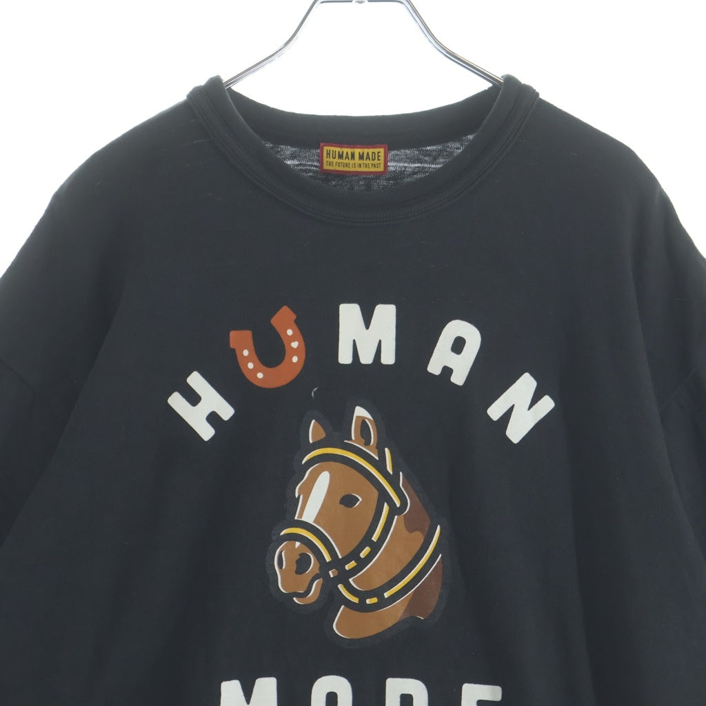 HUMAN MADE(ヒューマンメイド) Horse Graphic Tee うま グラフィック クルーネック 半袖Tシャツカットソー ブラック