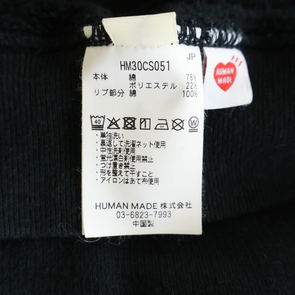 HUMAN MADE(ヒューマンメイド) 25AW CLASSIC ZIP-UP SWEAT HOODIE クラシック フロントハートロゴ ジップアップ プルオーバースウェットパーカー フーディ ブラック HM30CS051
