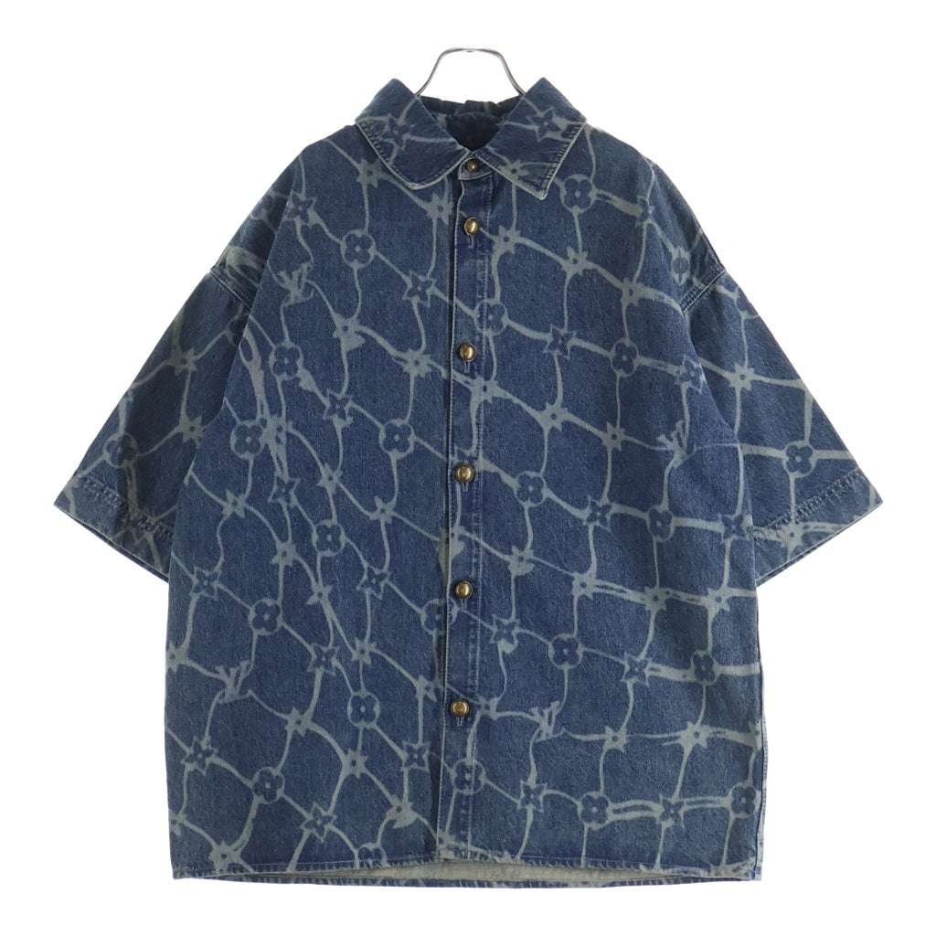 LOUIS VUITTON(ルイヴィトン) 24AW モノグラム プリント ショートスリーブ デニム半袖シャツ インディゴ RM242MM KOE HRS24W