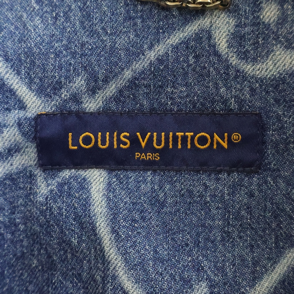 LOUIS VUITTON(ルイヴィトン) 24AW モノグラム プリント ショートスリーブ デニム半袖シャツ インディゴ RM242MM KOE HRS24W