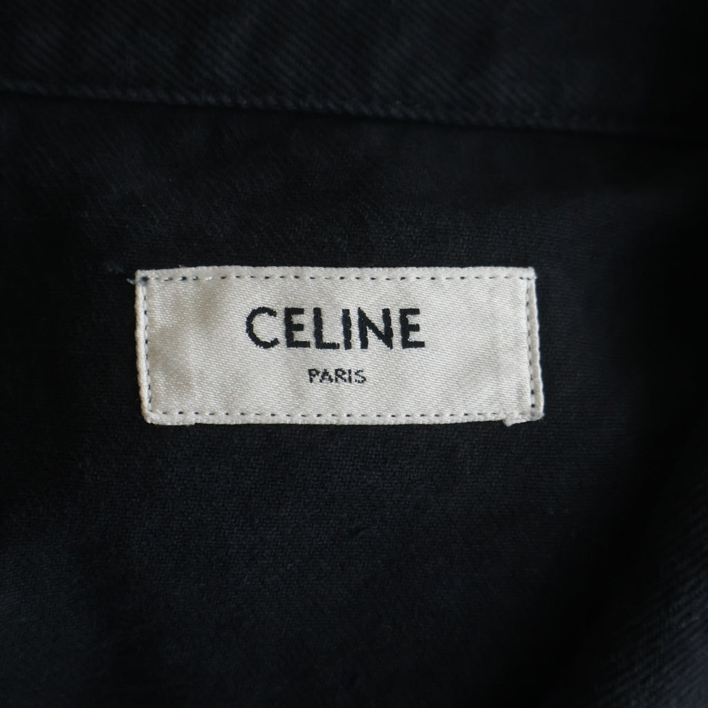 CELINE(セリーヌ) 袖クラッシュ加工 スタッズデニムベスト ブラック 2Q438626Q