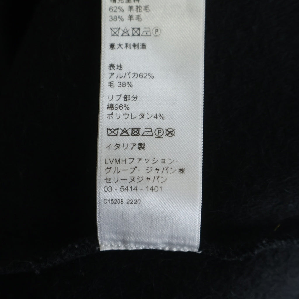 CELINE(セリーヌ) エディ期 スタッズロゴ アルパカ ウール混 プルオーバーパーカー ブラック 2Y988925R