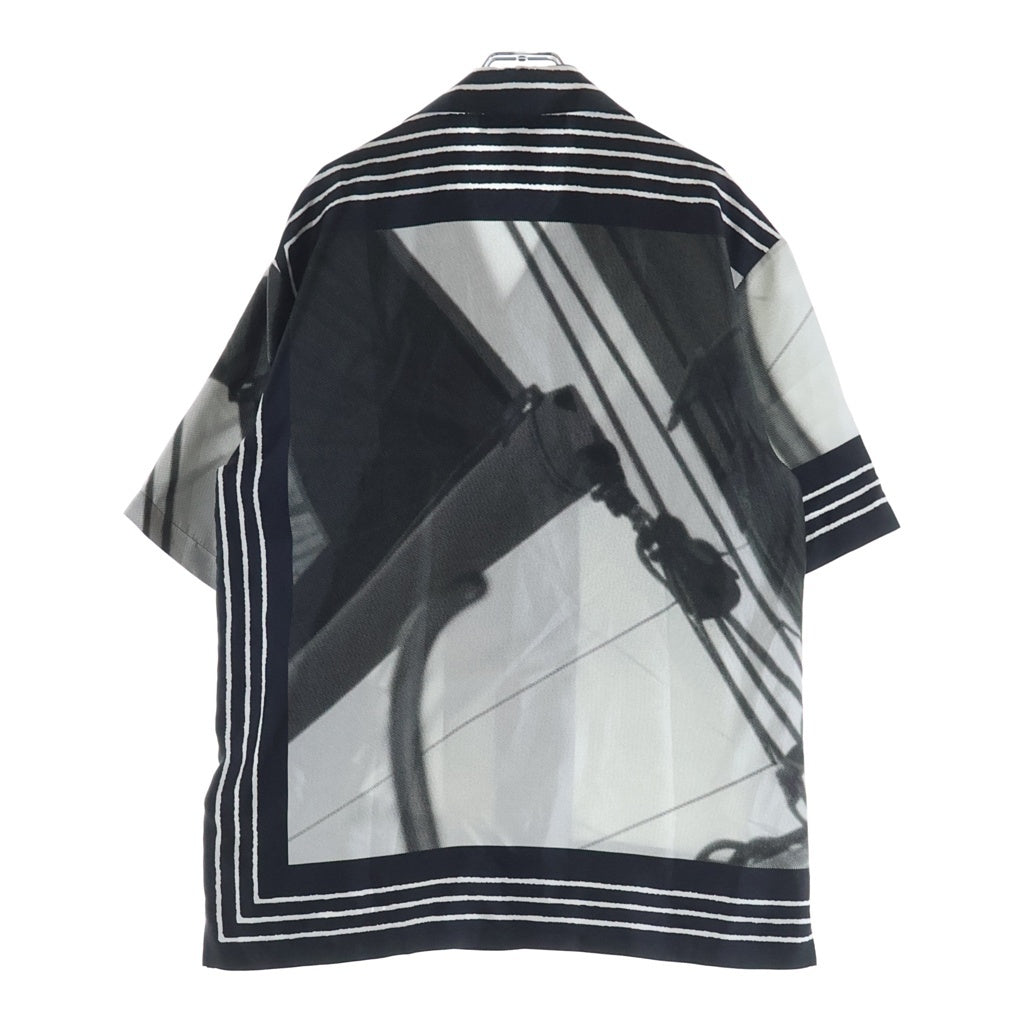 LOUIS VUITTON(ルイヴィトン) 24AW アメリカズカップ グラフィックプリント ショーツスリーブ シルク 半袖シャツ ホワイト HRS42W