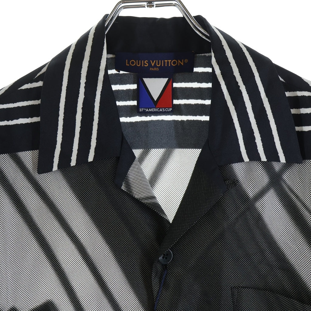 LOUIS VUITTON(ルイヴィトン) 24AW アメリカズカップ グラフィックプリント ショーツスリーブ シルク 半袖シャツ ホワイト HRS42W