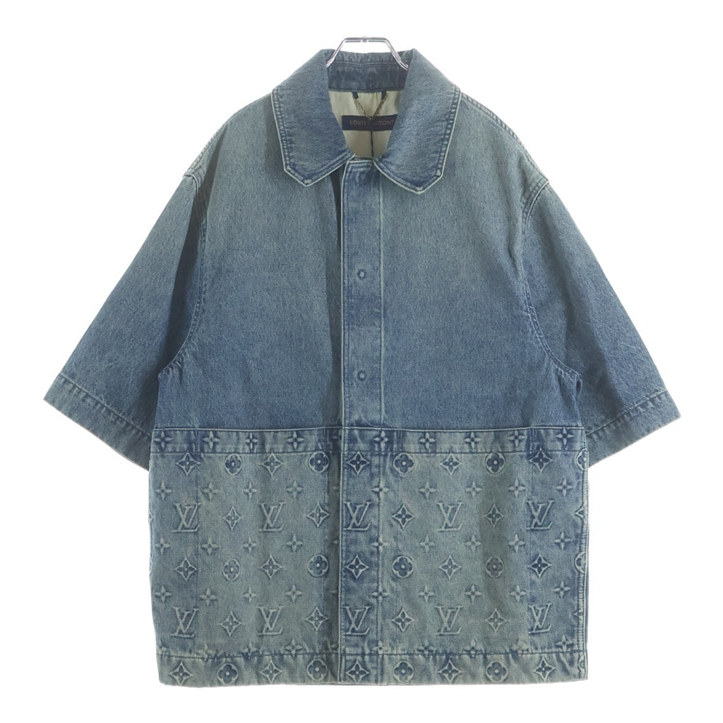 LOUIS VUITTON(ルイヴィトン) 23AW LVモノグラム デニム 半袖シャツ インディゴ RM232Q Y38 HOS46W