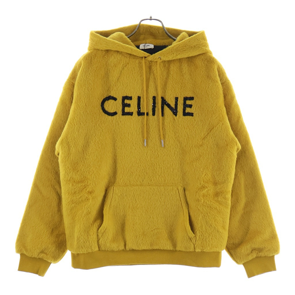 CELINE(セリーヌ) 22AW Fuzzy Wool Loose Hoodie ファジーウール プルオーバーパーカー 裏地キルティング イエロー 2Y964925R