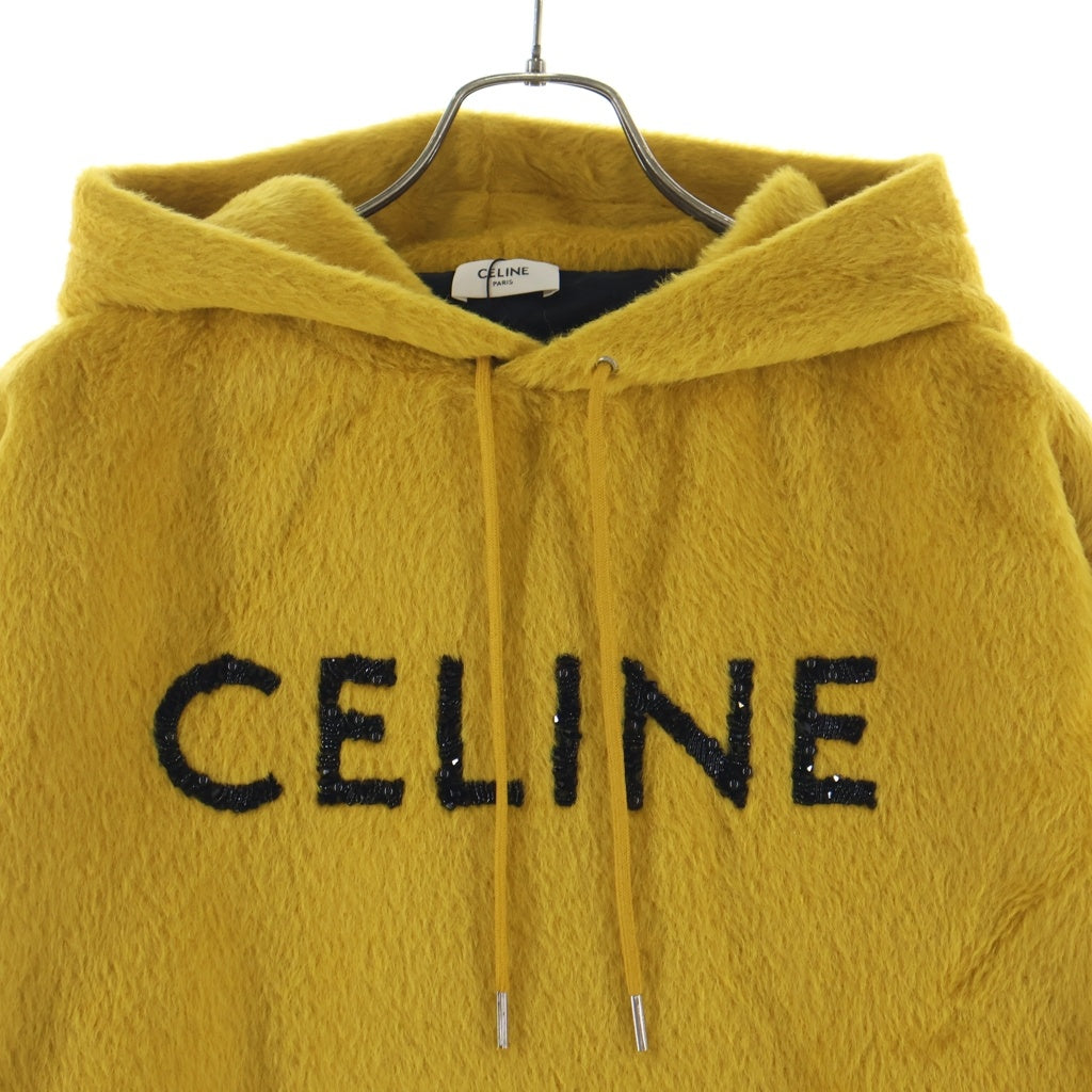 CELINE(セリーヌ) 22AW Fuzzy Wool Loose Hoodie ファジーウール プルオーバーパーカー 裏地キルティング イエロー 2Y964925R