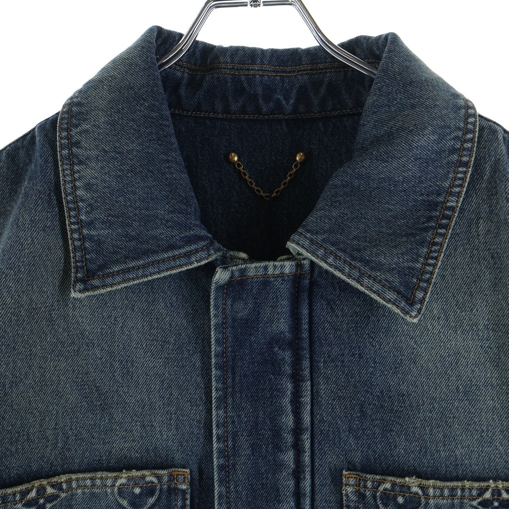 LOUIS VUITTON ルイヴィトン 23AW モノグラム ジップアップ ワークウェア デニムジャケット インディゴ RM232Q Y38 HPA46W LOUIS VUITTON(ルイヴィトン) 23AW モノグラム ジップアップ ワーク