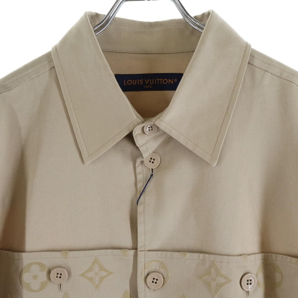 LOUIS VUITTON(ルイヴィトン) 24SS モノグラム フロックカジュアル コットン オーバーシャツ ベージュ 1AFA81