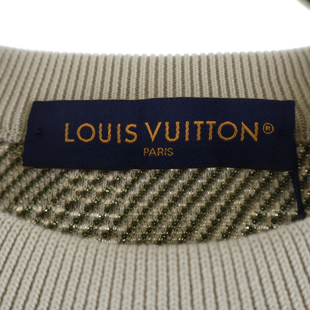 LOUIS VUITTON ルイヴィトン 25SS グラフィック ダミエ ロゴエンブロイダリー クルーネック スウェットトレーナー ベージュ RM251MM AUR HSN29W LOUIS VUITTON(ルイヴィトン) 25SS グラフィック ダミエ ロゴエン