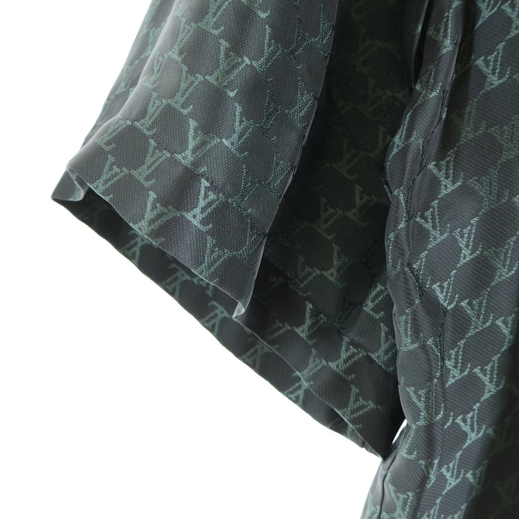 LOUIS VUITTON(ルイヴィトン) 24AW ジャカードモノグラム シルクブレンドオープンカラー半袖シャツ カーキ RM242MM KSY HRS30W