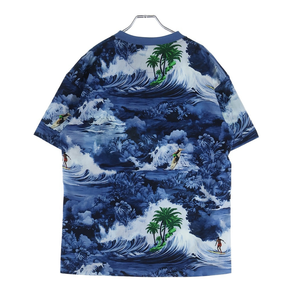 LOUIS VUITTON(ルイヴィトン) 24AW ロゴ エンブロイダリー 総柄 クルーネック 半袖Tシャツ カットソー ブルー RM242MM NPG HRY20W