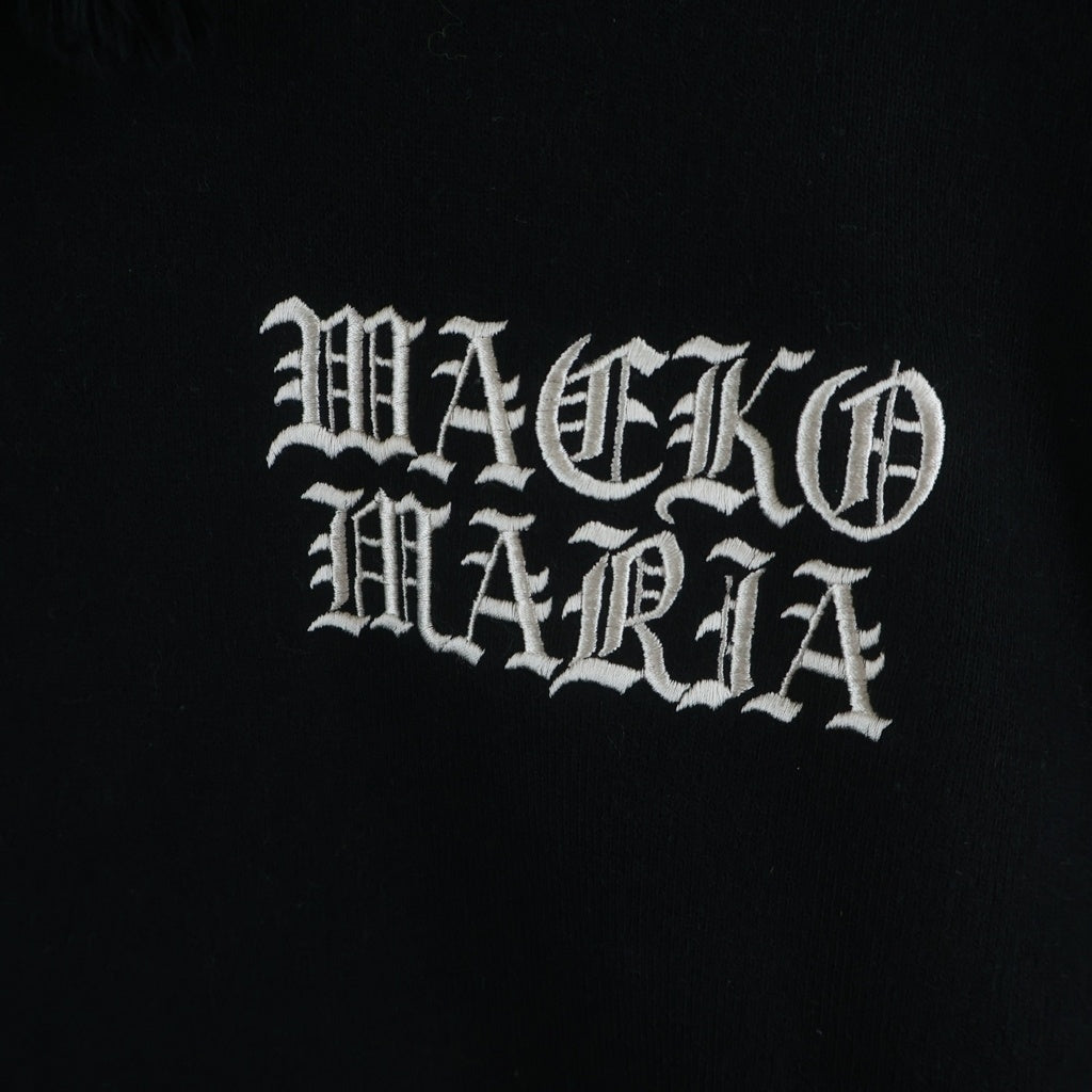 WACKO MARIA(ワコマリア) フロントロゴ刺繍 プルオーバーパーカー フーディー ブラック