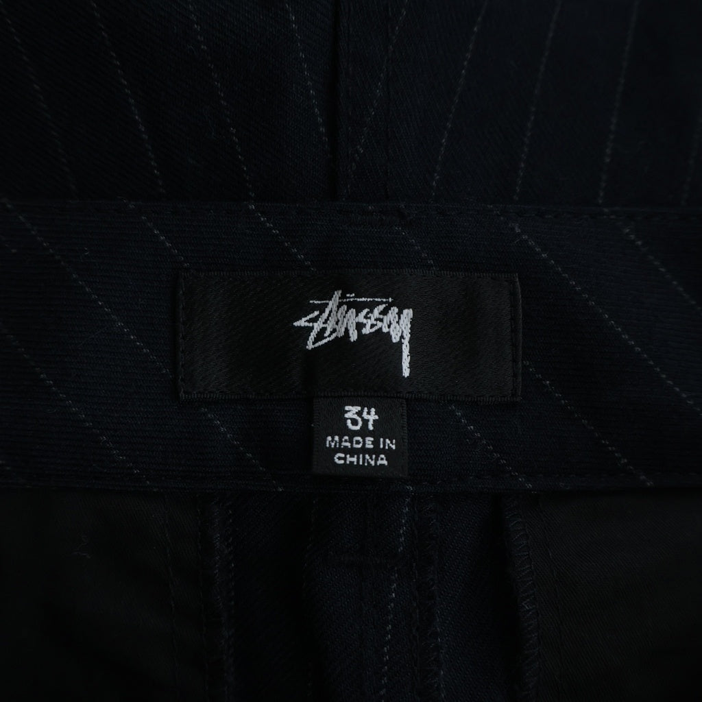 STUSSY(ステューシー) 24SS Volume Pleated Short Stripe ボリュームプリーツドショートストライプパンツ ショーツ ネイビー