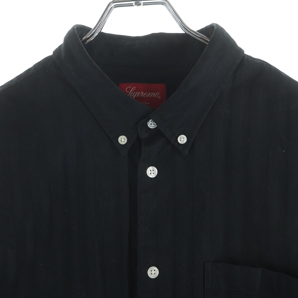 SUPREME(シュプリーム) 20AW Jacquard Stripe Twill Shirt ジャガード ストライプ ツウィル 長袖シャツ ブラック