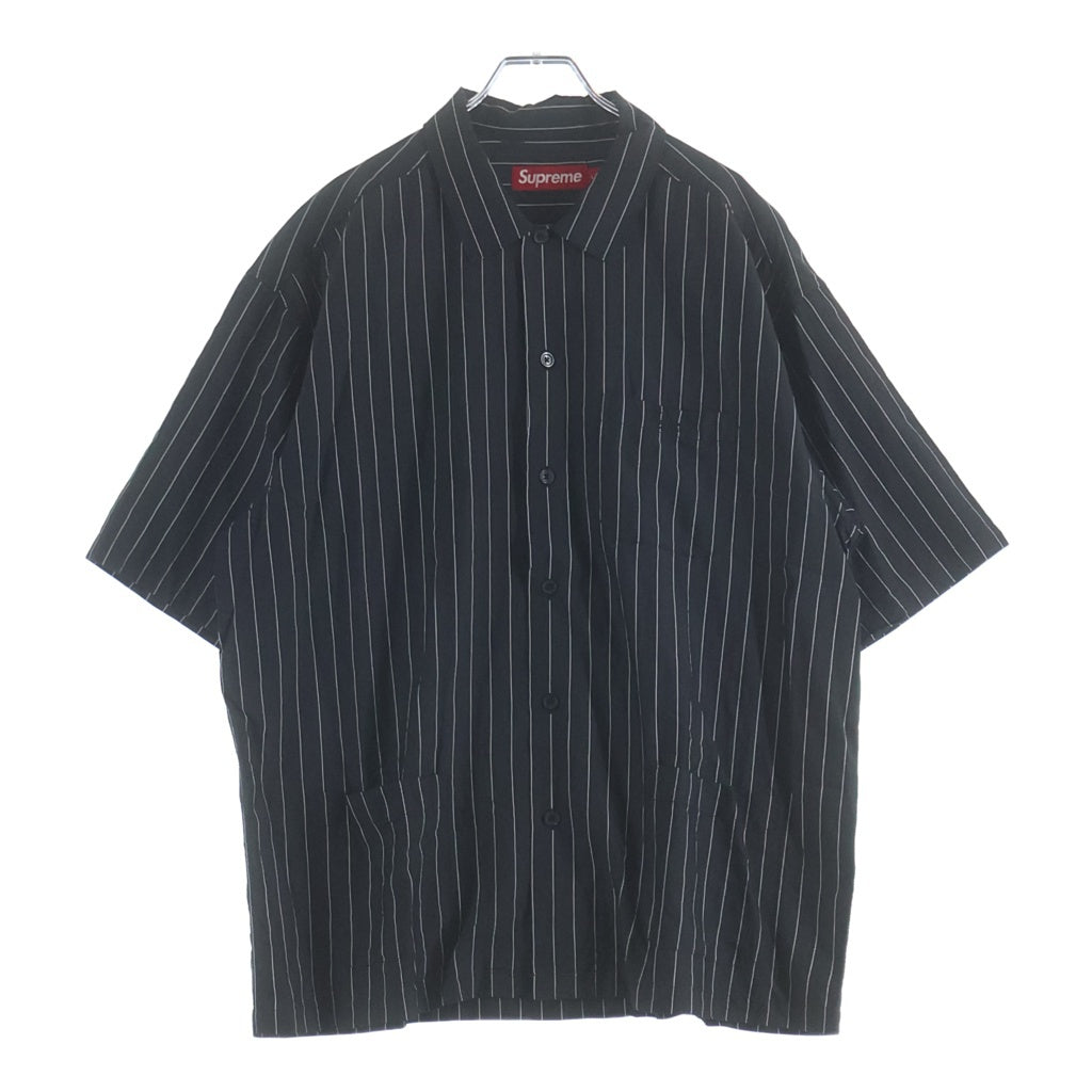 SUPREME(シュプリーム) 25SS Stripe S/S Palama Shirt ストライプ パジャマ 半袖シャツ ブラック