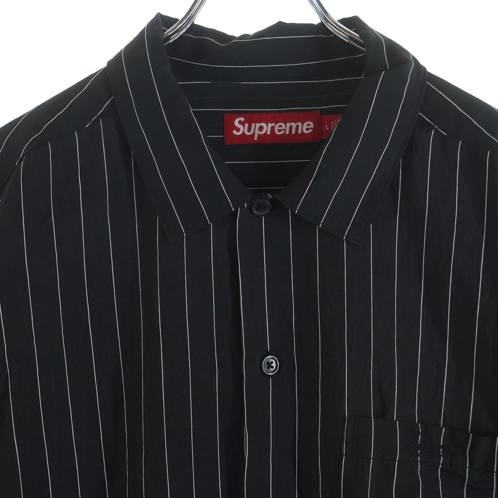 SUPREME(シュプリーム) 25SS Stripe S/S Palama Shirt ストライプ パジャマ 半袖シャツ ブラック