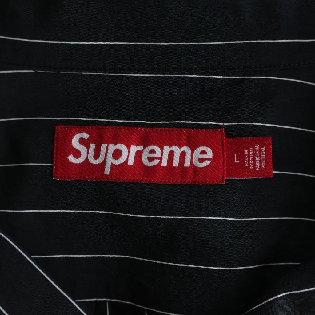 SUPREME(シュプリーム) 25SS Stripe S/S Palama Shirt ストライプ パジャマ 半袖シャツ ブラック
