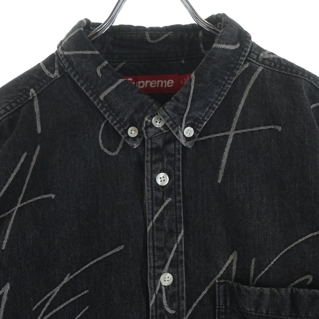 SUPREME(シュプリーム) 23AW Handwriting Jacquard Denim Shirt ハンドライティング ジャガード デニム 長袖シャツ ブラック