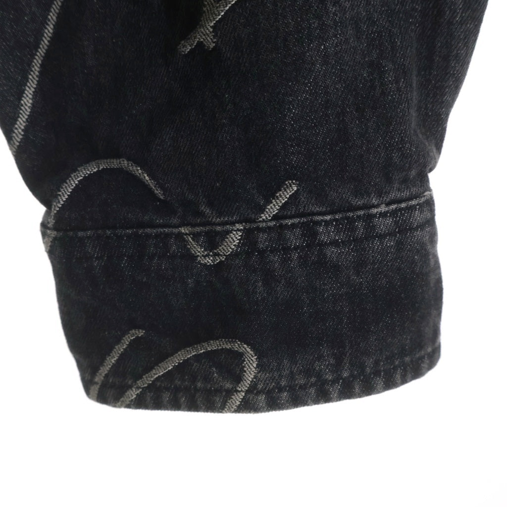 SUPREME(シュプリーム) 23AW Handwriting Jacquard Denim Shirt ハンドライティング ジャガード デニム 長袖シャツ ブラック