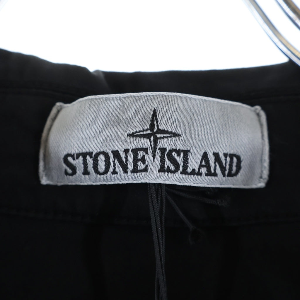 STONE ISLAND(ストーンアイランド) STRETCH ORGANIC COTTON SATIN SHIRT JACKET ストレッチ オーガニック コットン サテン シャツジャケット ブラック L1S151200015