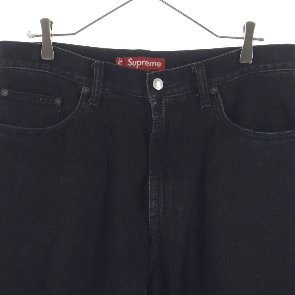 SUPREME(シュプリーム) 24AW Baggy Jean ロゴエンブロイダリー ウォッシュド バギー ジーンズ デニムパンツ ブラック