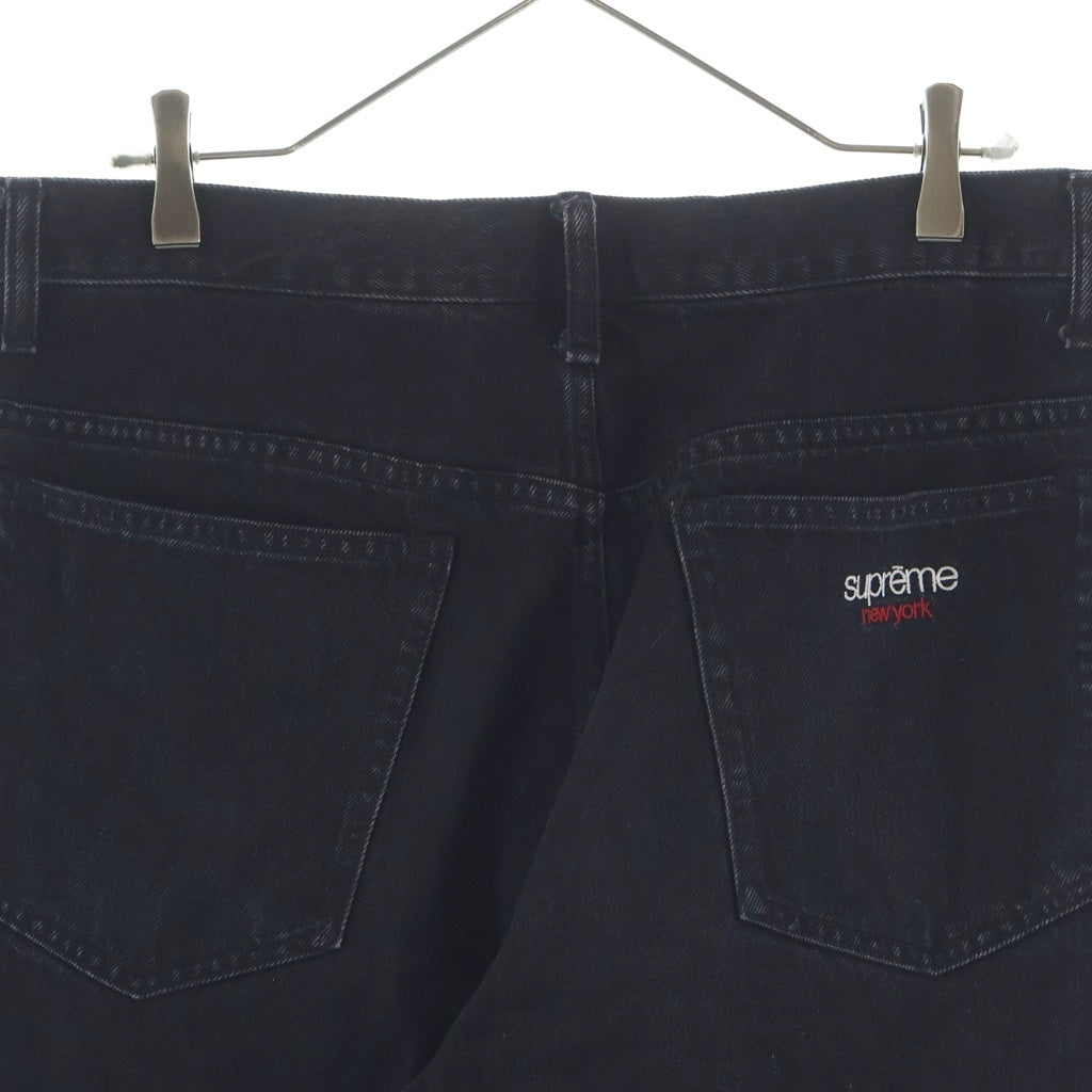 SUPREME(シュプリーム) 24AW Baggy Jean ロゴエンブロイダリー ウォッシュド バギー ジーンズ デニムパンツ ブラック