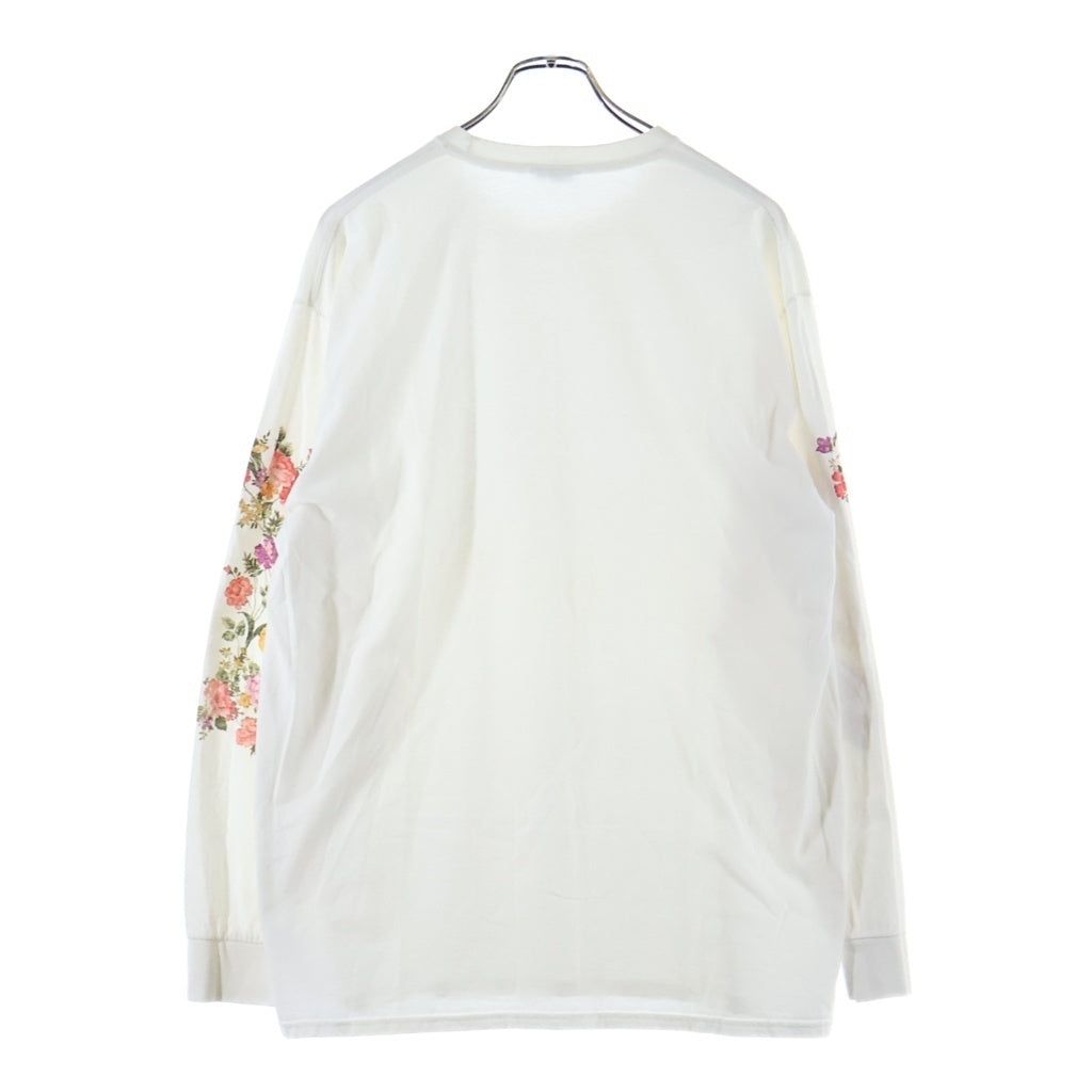 NOAH(ノア) Floral L/S Tee アームフローラルプリント クルーネック 長袖Tシャツ カットソー ホワイト