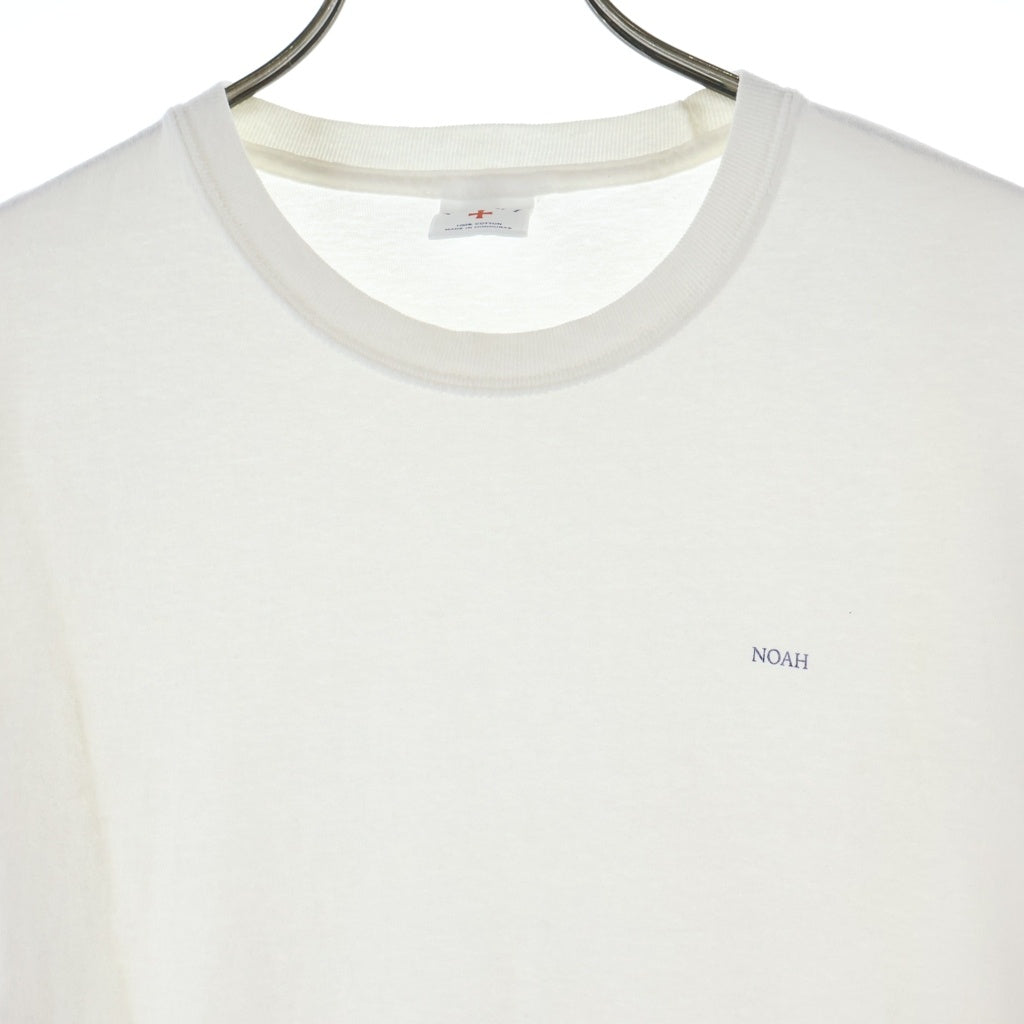 NOAH(ノア) Floral L/S Tee アームフローラルプリント クルーネック 長袖Tシャツ カットソー ホワイト