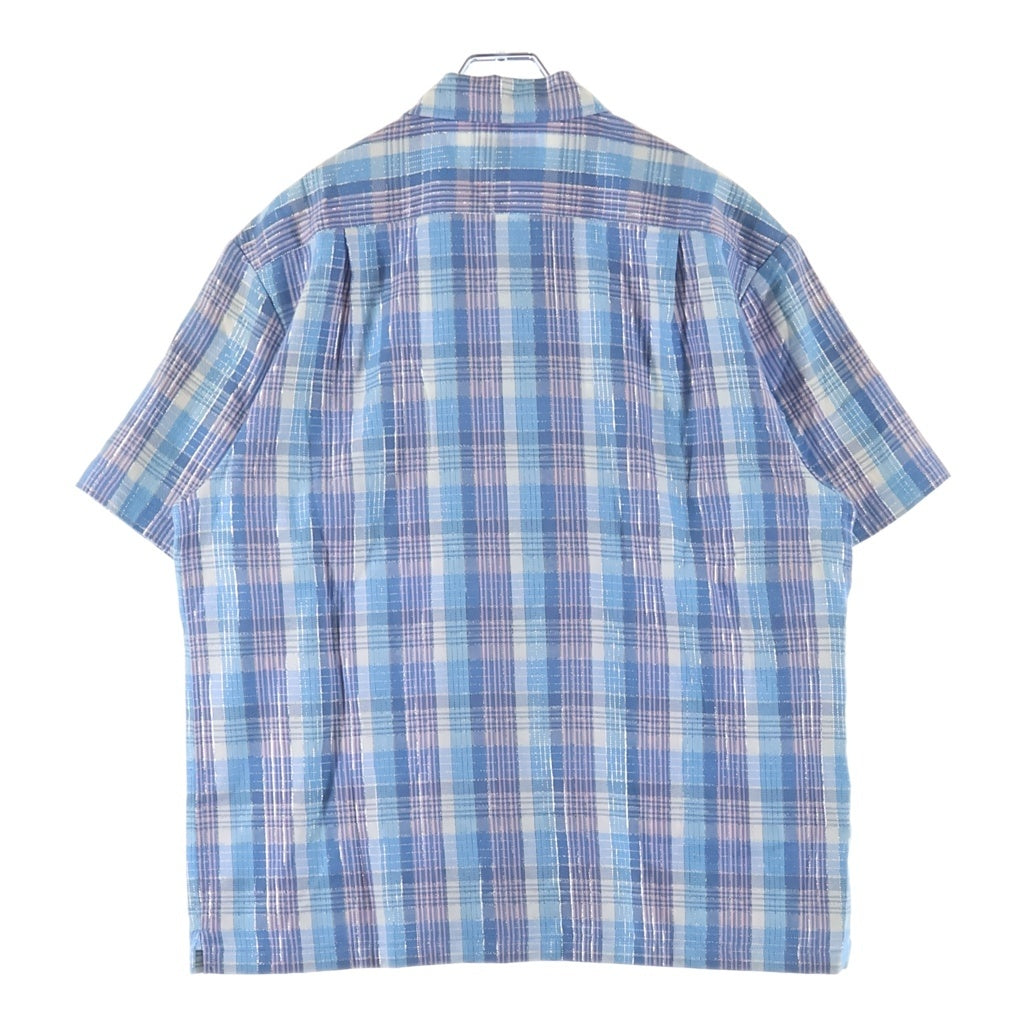 SUPREME(シュプリーム) 23SS Metallic Plaid S/S Shirt メタリック プレイド チェック柄 半袖シャツ ブルー