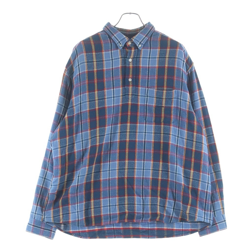 SUPREME(シュプリーム) 23SS Pullover Plaid Flannel Shirt プルオーバー プライド フランネル ハーフボタン チェック柄 長袖シャツ ブルー