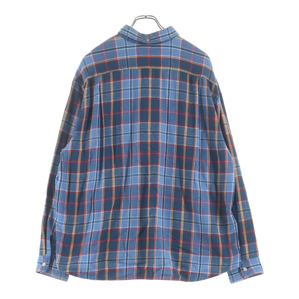 SUPREME(シュプリーム) 23SS Pullover Plaid Flannel Shirt プルオーバー プライド フランネル ハーフボタン チェック柄 長袖シャツ ブルー