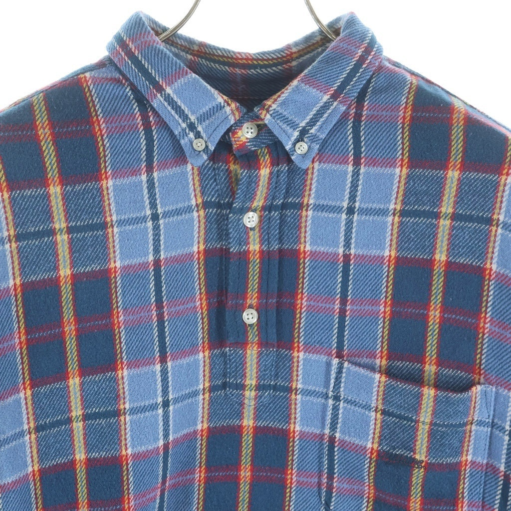 SUPREME(シュプリーム) 23SS Pullover Plaid Flannel Shirt プルオーバー プライド フランネル ハーフボタン チェック柄 長袖シャツ ブルー