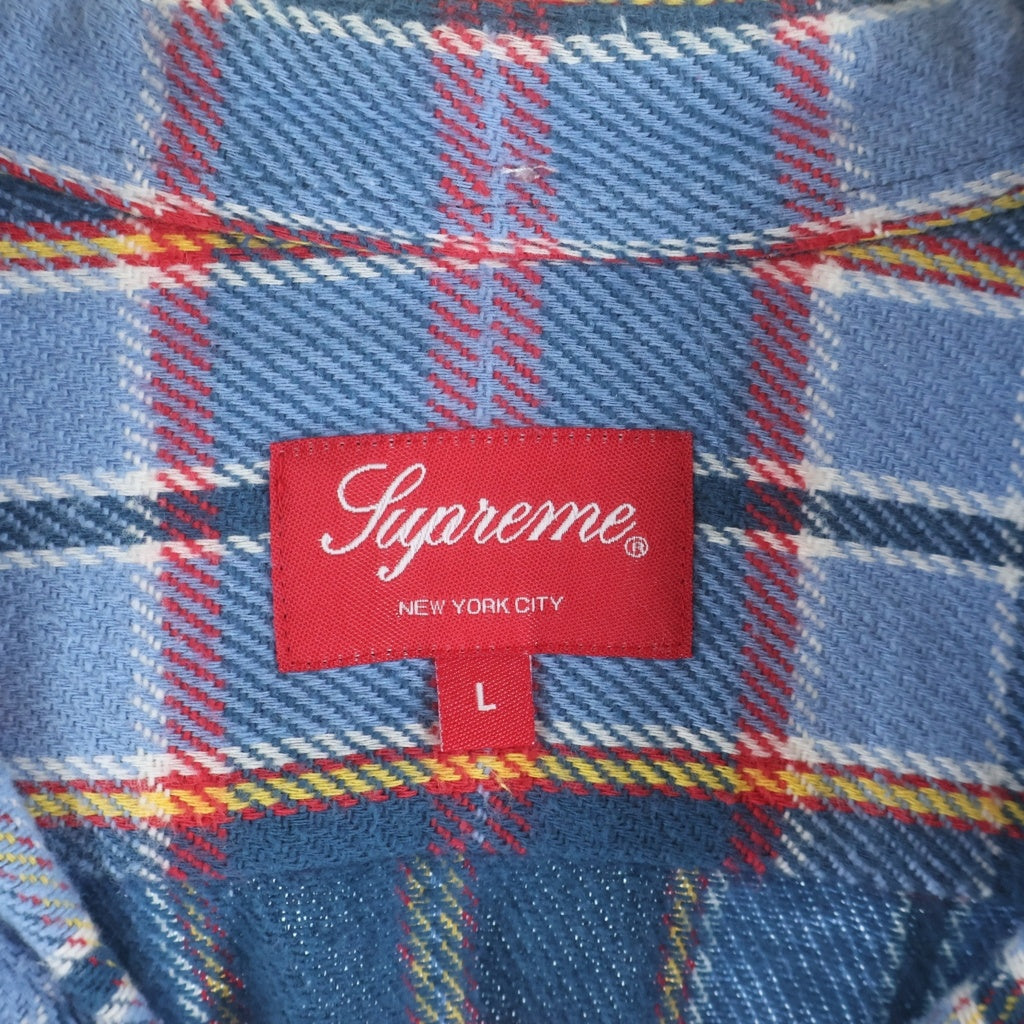 SUPREME(シュプリーム) 23SS Pullover Plaid Flannel Shirt プルオーバー プライド フランネル ハーフボタン チェック柄 長袖シャツ ブルー