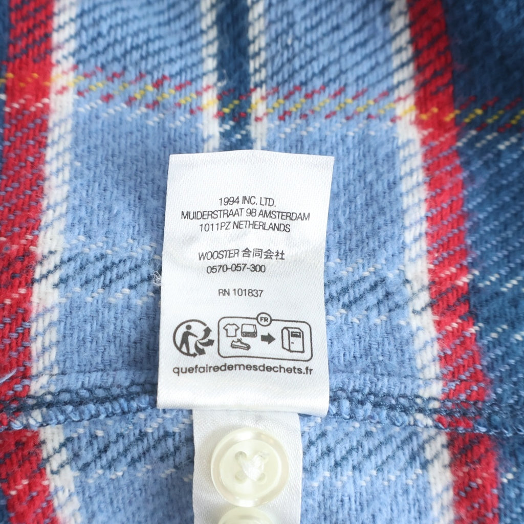 SUPREME(シュプリーム) 23SS Pullover Plaid Flannel Shirt プルオーバー プライド フランネル ハーフボタン チェック柄 長袖シャツ ブルー