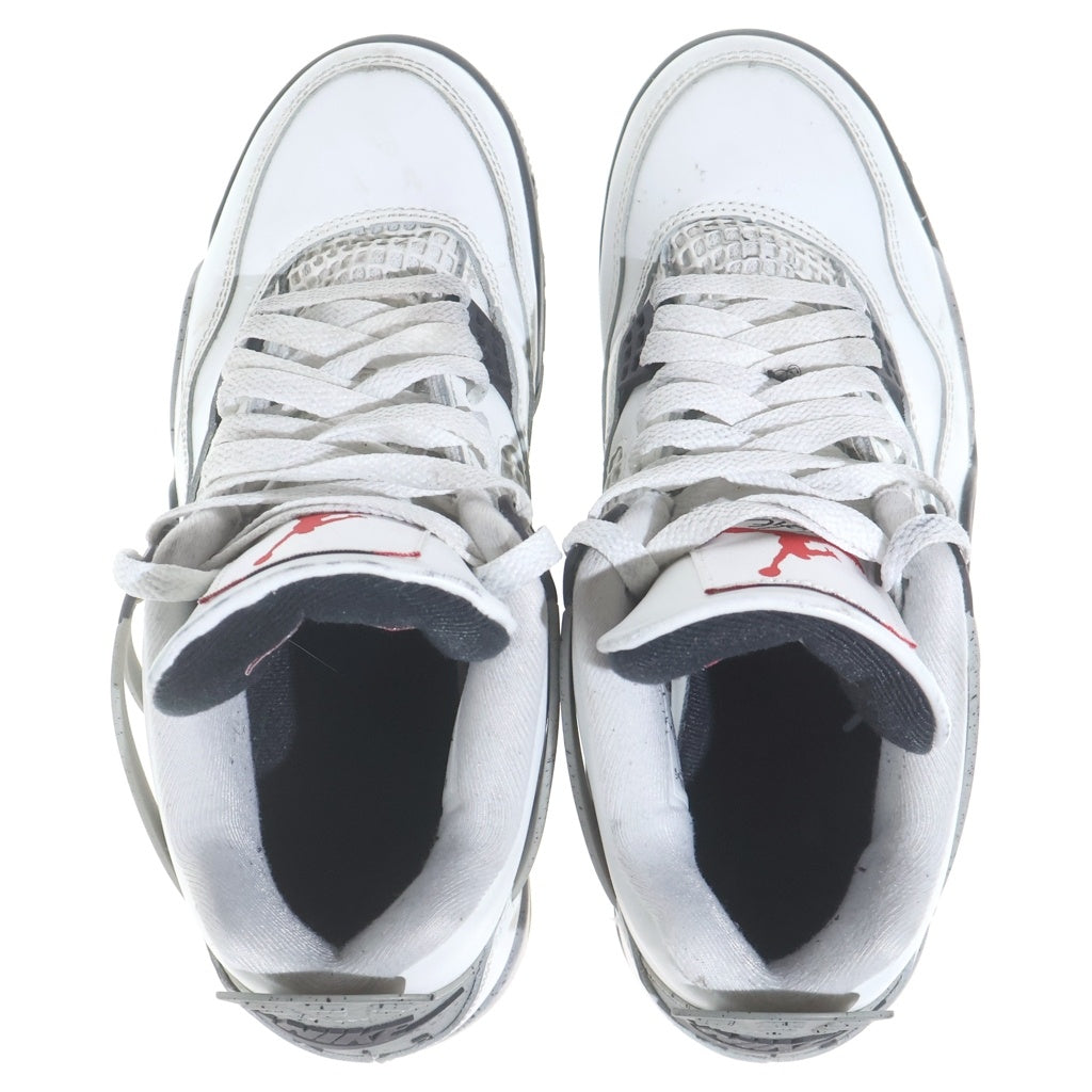 NIKE(ナイキ) AIR JORDAN 4 RETRO SUMMIT WHITE FIRE RED CEMENT エアジョーダン4 レトロ ハイカットスニーカー ホワイト US8/26cm FV5029-100