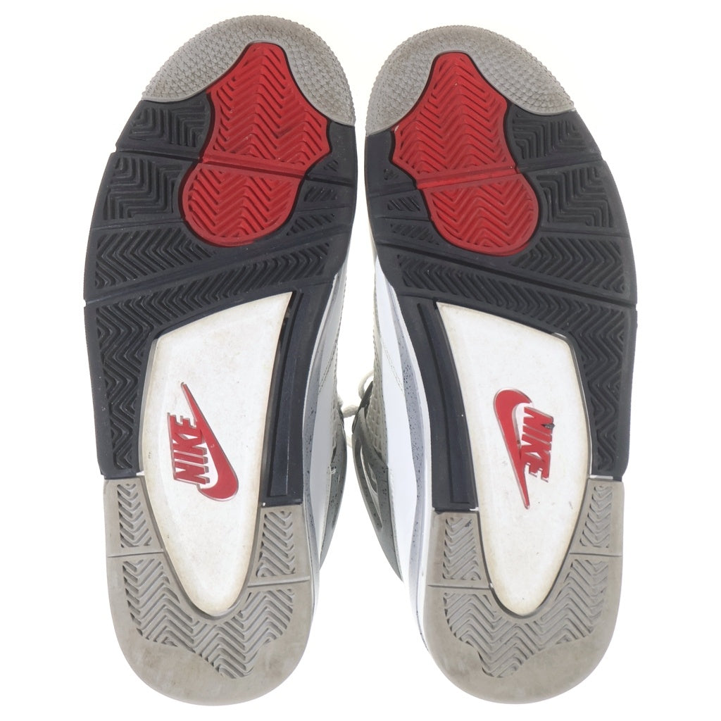 NIKE(ナイキ) AIR JORDAN 4 RETRO SUMMIT WHITE FIRE RED CEMENT エアジョーダン4 レトロ ハイカットスニーカー ホワイト US8/26cm FV5029-100