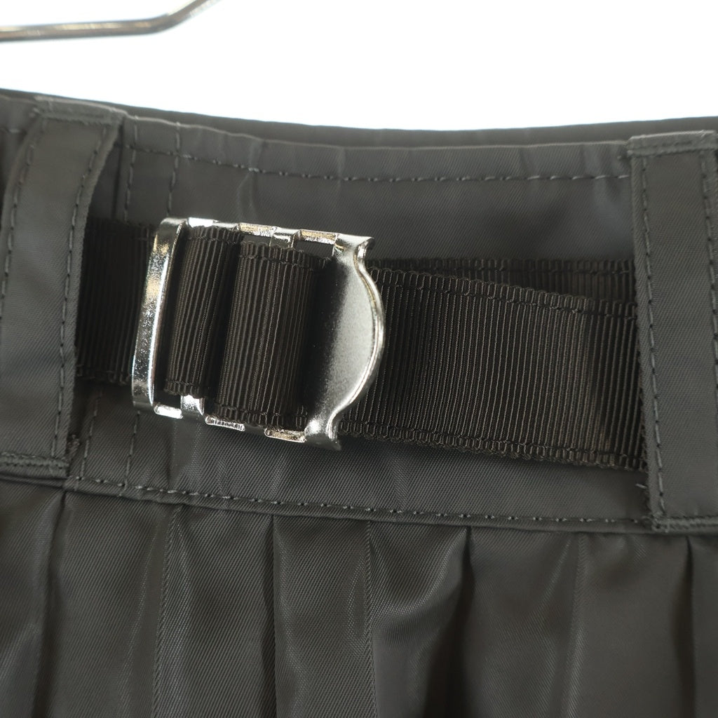 Sacai(サカイ) 24SS Nylon Twill Skirt ナイロン ツイル プリーツ カーゴポケット ロング スカート カーキ レディース 24-07090