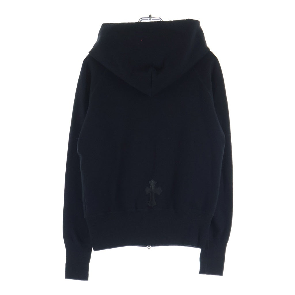 CHROME HEARTS(クロムハーツ) SWTSHRT HD 2ZIP バッククロスパッチ付き ダブルジップアップパーカー フーディ ブラック レディース