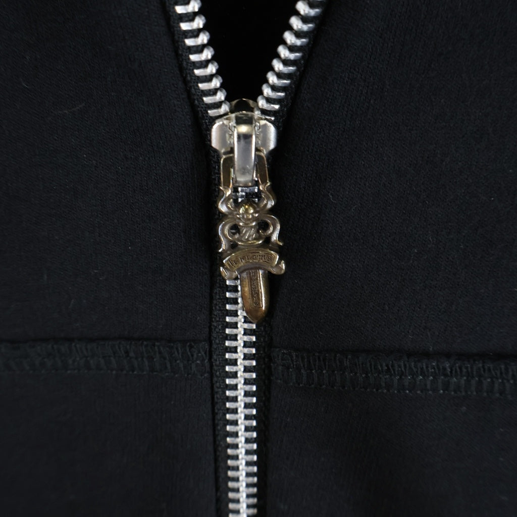 CHROME HEARTS(クロムハーツ) SWTSHRT HD 2ZIP バッククロスパッチ付き ダブルジップアップパーカー フーディ ブラック レディース