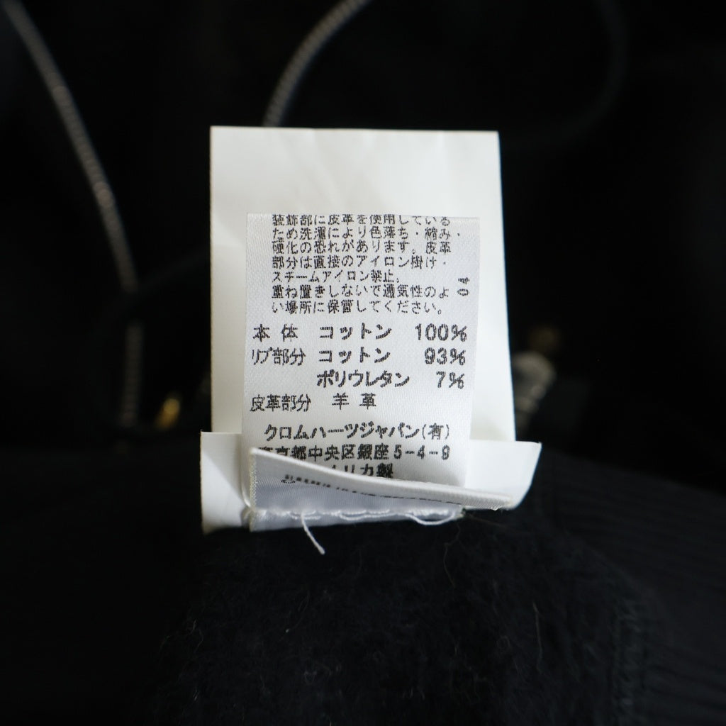 CHROME HEARTS(クロムハーツ) SWTSHRT HD 2ZIP バッククロスパッチ付き ダブルジップアップパーカー フーディ ブラック レディース