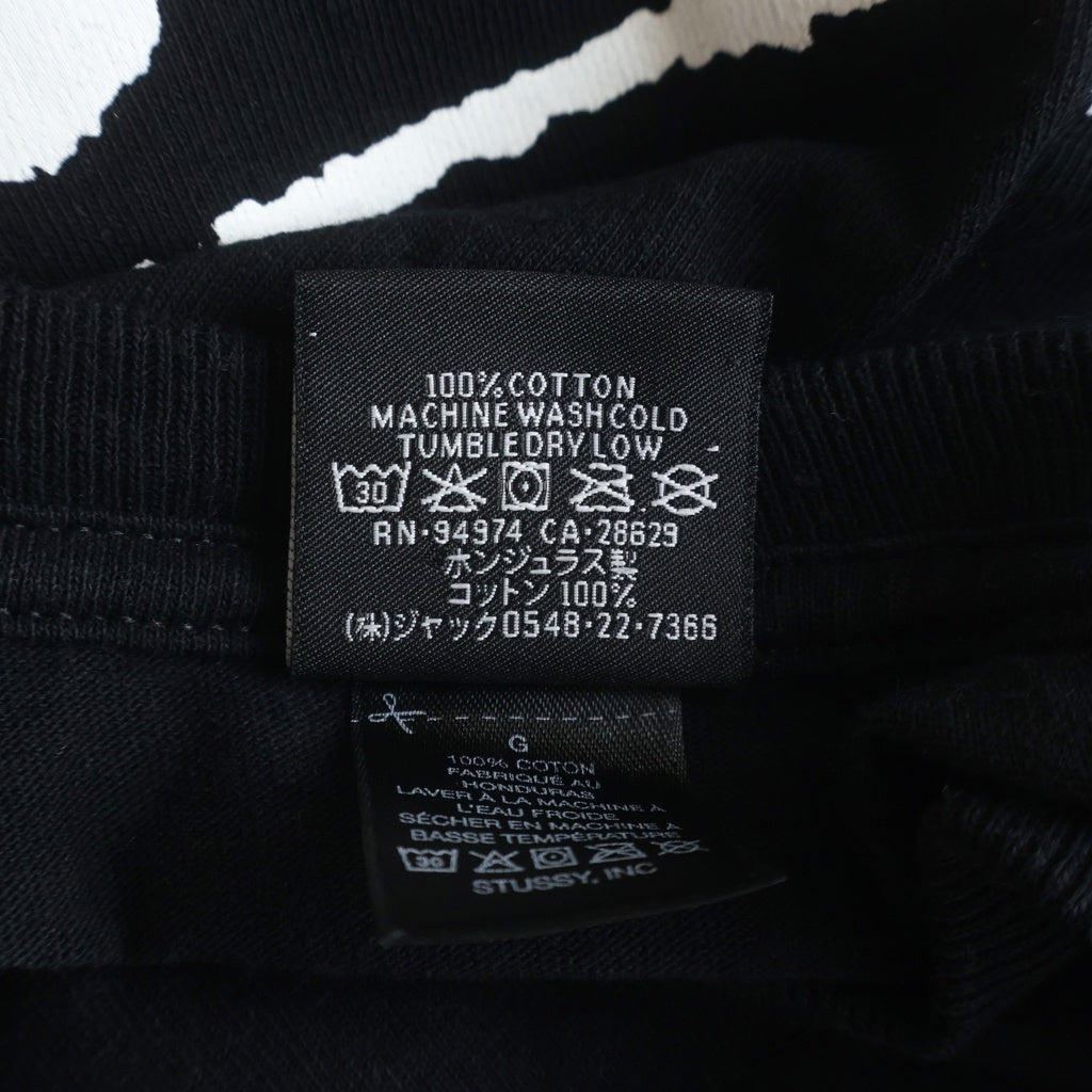 STUSSY(ステューシー) Shanghai Limited ストックロゴ 上海限定 ロゴプリント クルーネック半袖Tシャツ カットソー ブラック