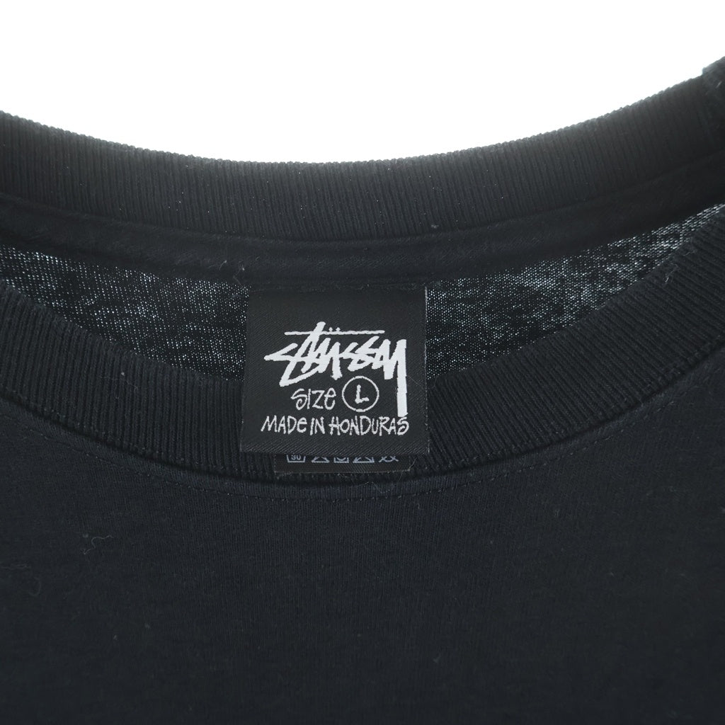 STUSSY(ステューシー) Seoul Limited ストックロゴ ソウル限定 ロゴプリント クルーネック半袖Tシャツ カットソー ブラック